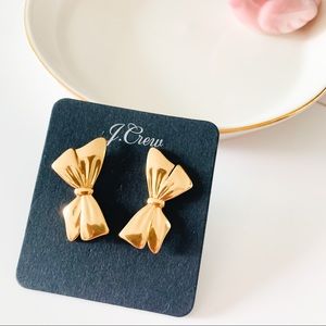 J. Crew Gold Bow Stud Earrings